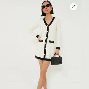Hyacinth House Elizabeth knit XXL White and Black Cardigan Dress